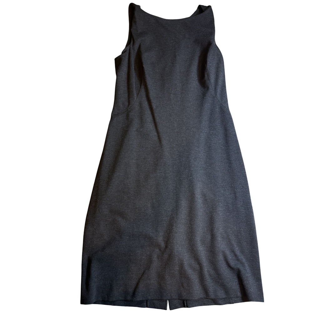 MM.LaFleur Gray Sleeveless Sheath Dress Italian Fabric Size 14 Charcoal Heather